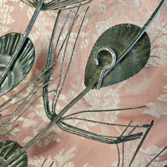 Vtg Peacock Wall Hanging Art Metal Pair Faux Copper Mid Century - Picture 8 of 8
